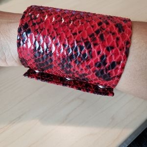 Snakeskin Leather Cuff